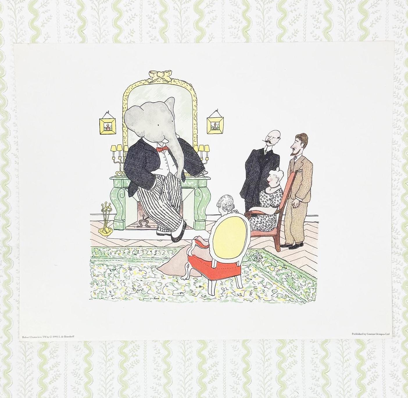 Rare Vintage Babar the Elephant Prints, 11x14"