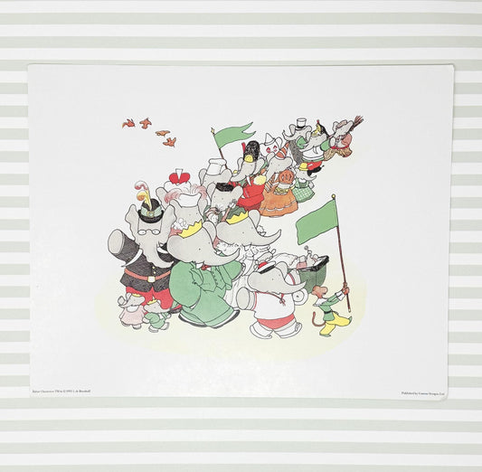 Vintage Babar the Elephant Prints, 11x14", Parade