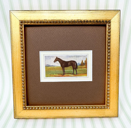 Framed Antique Race Horse Derby Cigarette Card c. 1928, John O'London