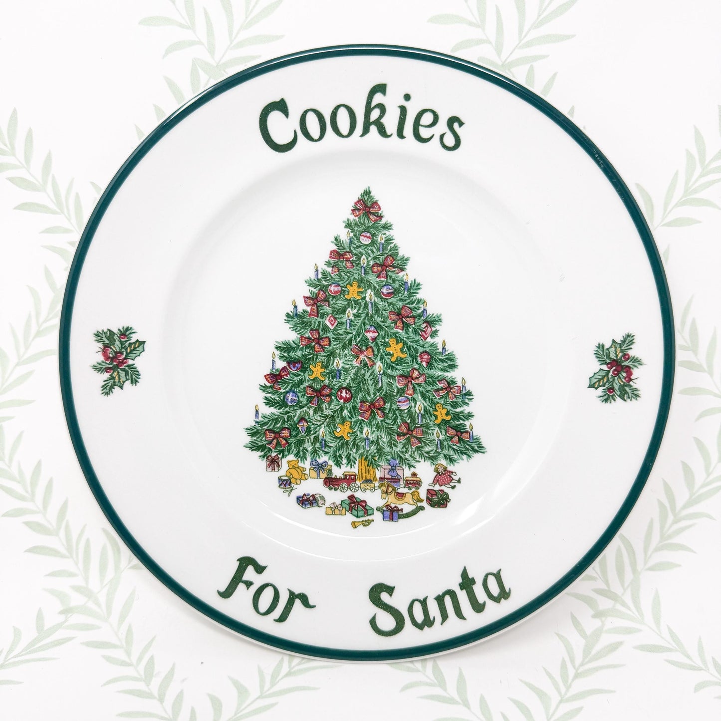 Vintage Christmas Plate, Cookies for Santa