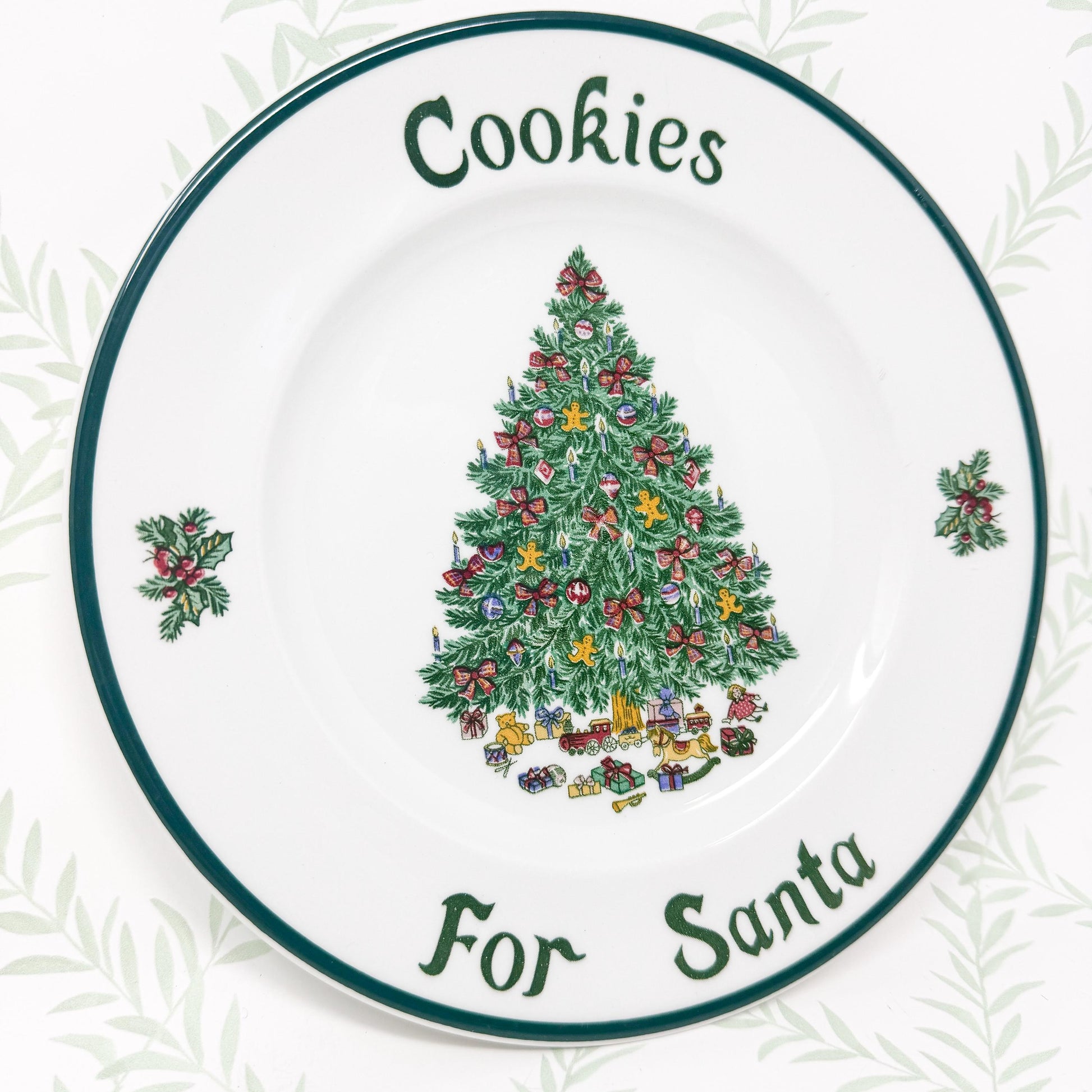 Vintage Christmas Plate, Cookies for Santa