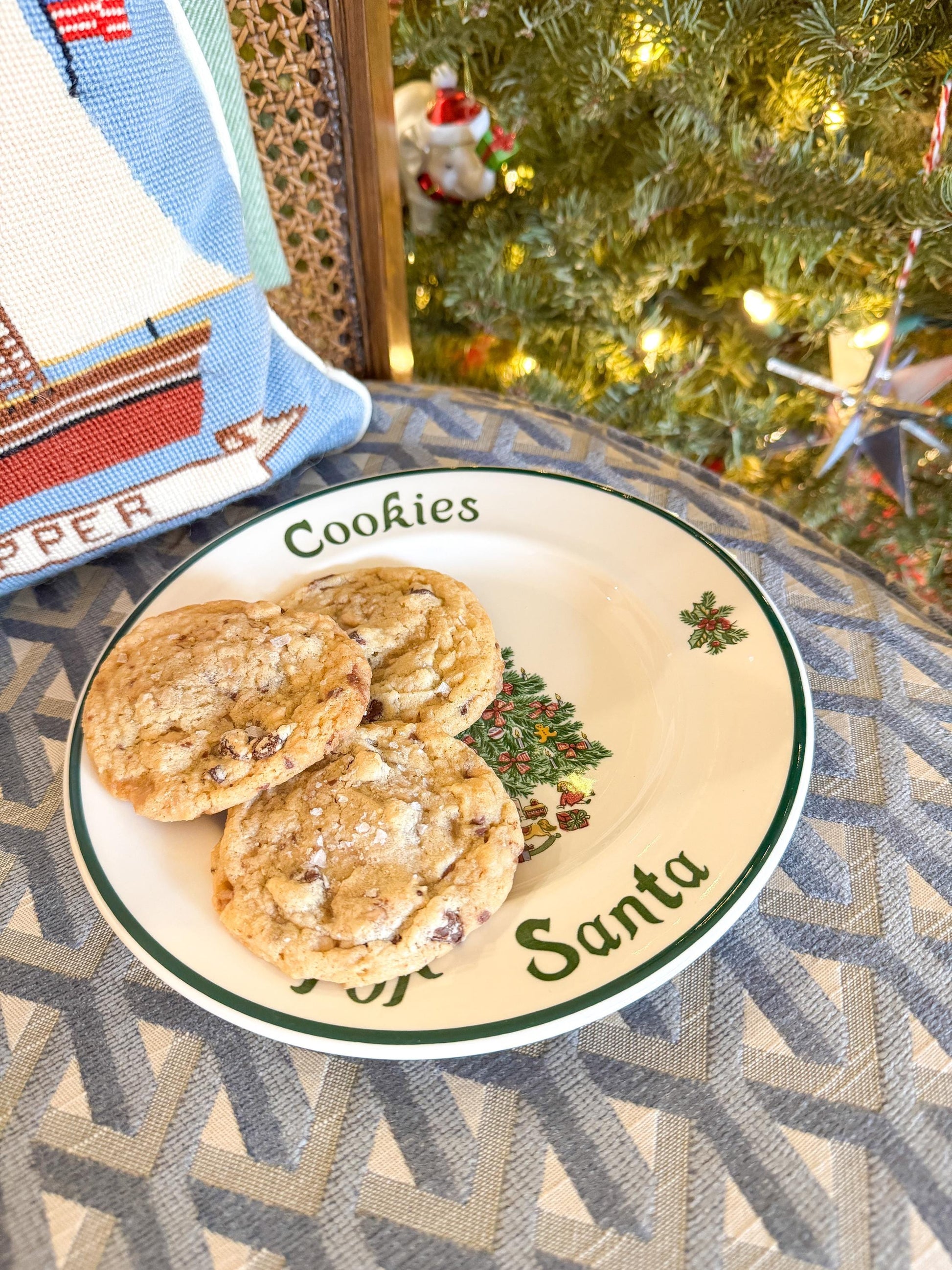 Vintage Christmas Plate, Cookies for Santa