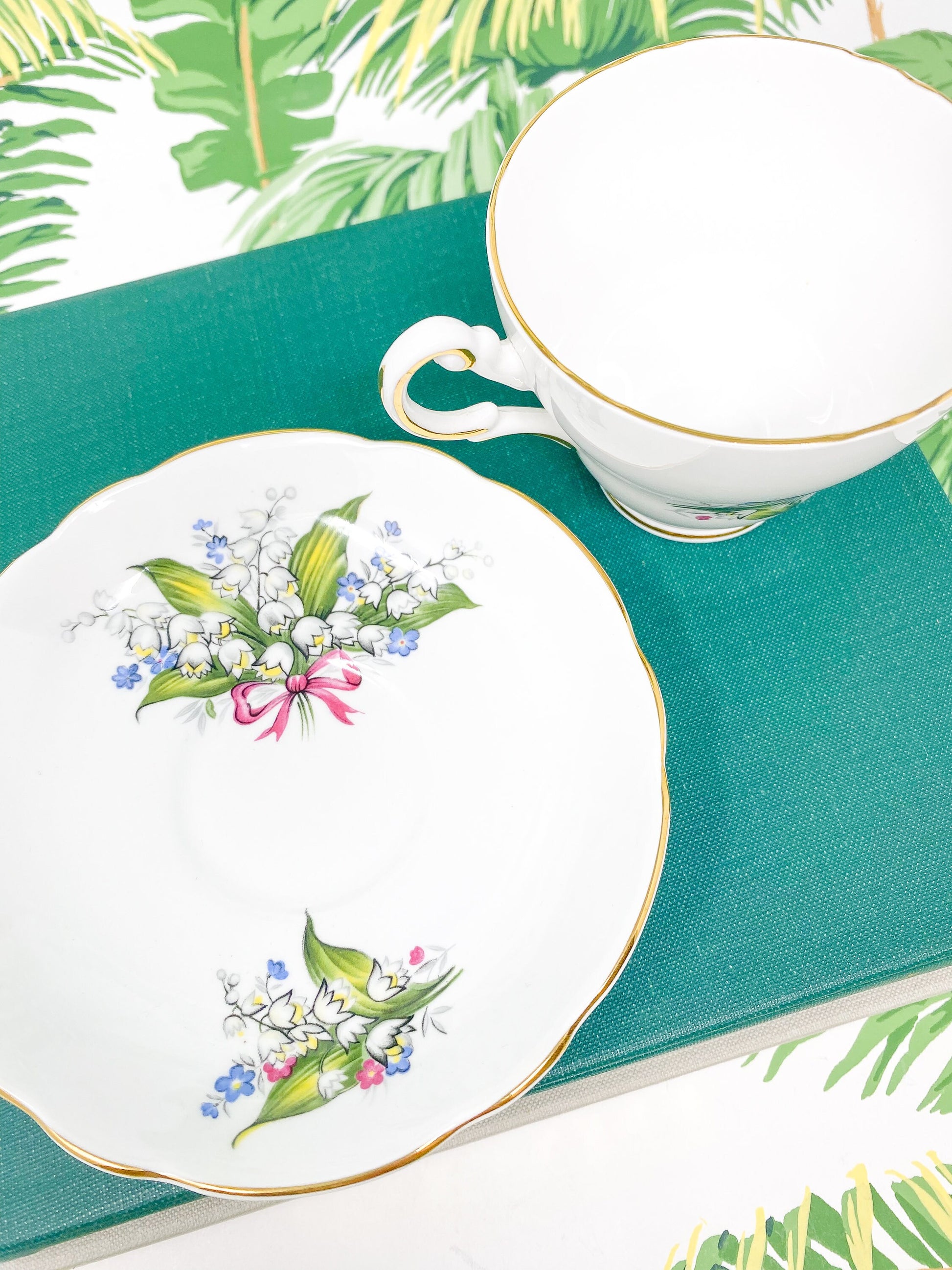 Vintage Lily of the Valley Teacup and Saucer - Regency China