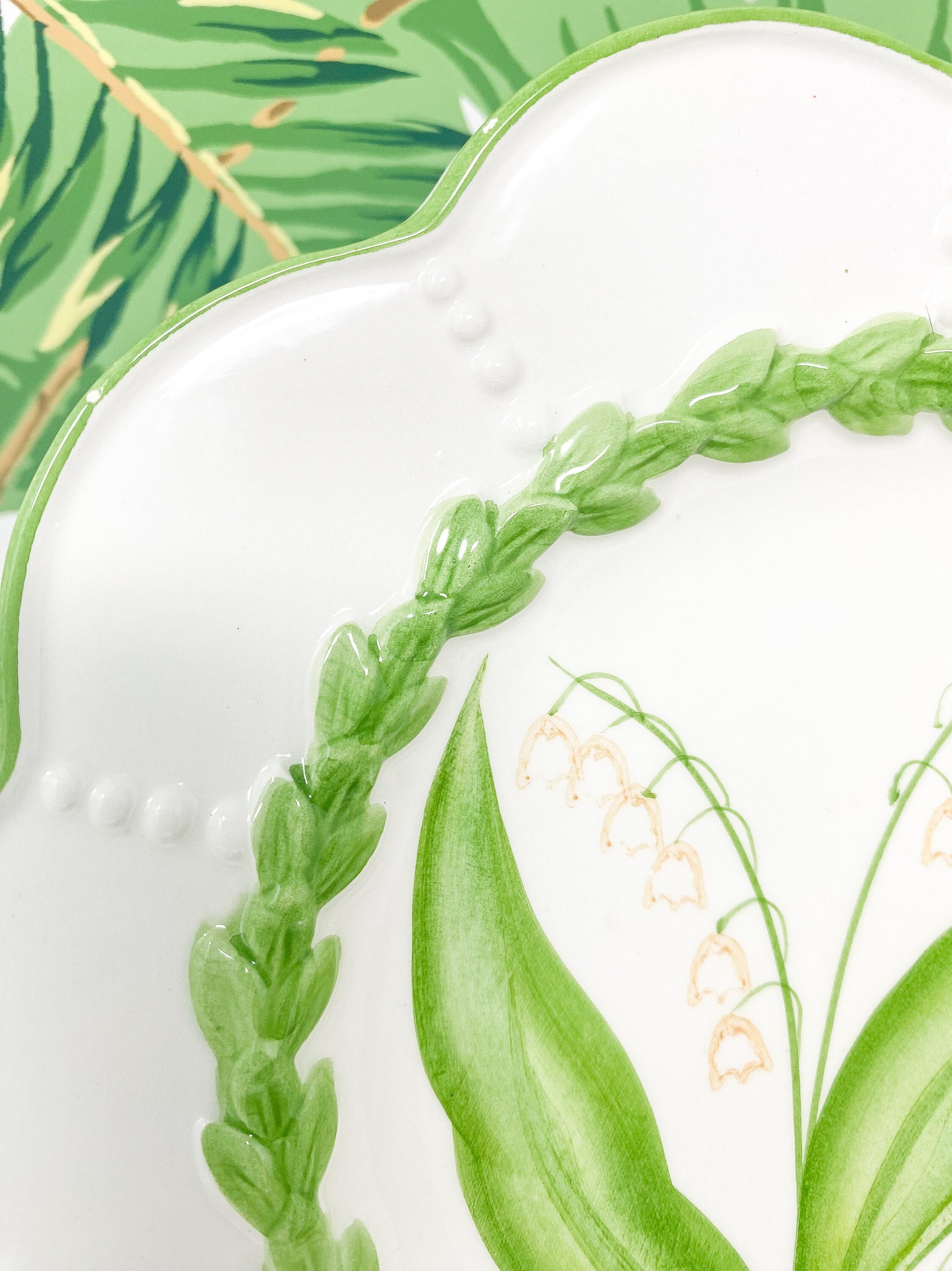 Vintage Vietri Lily of the Valley Plate - Boxwood Collection