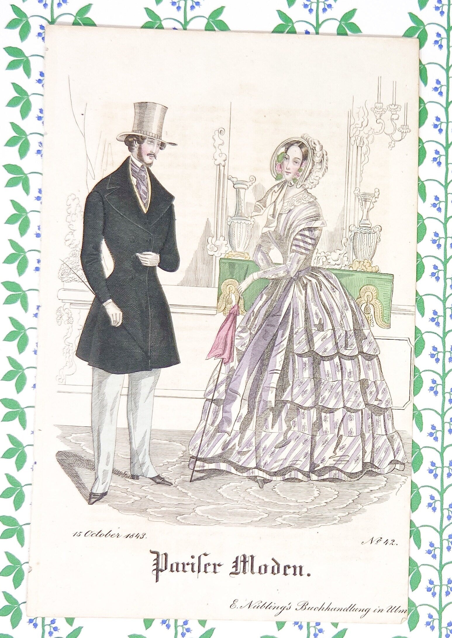 Antique Biedermeier Fashion Plates from Pariser Moden