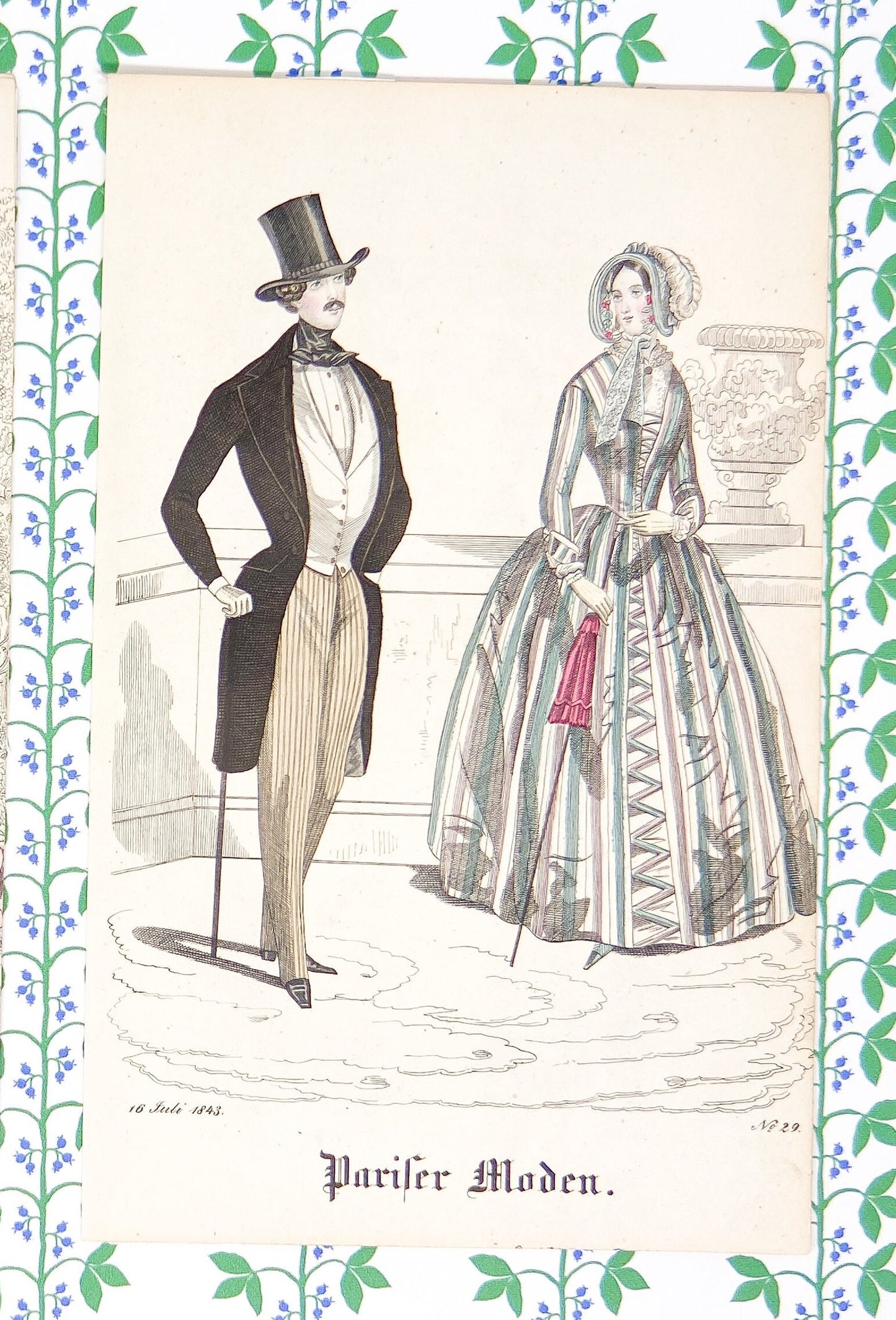 Antique Biedermeier Fashion Plates from Pariser Moden