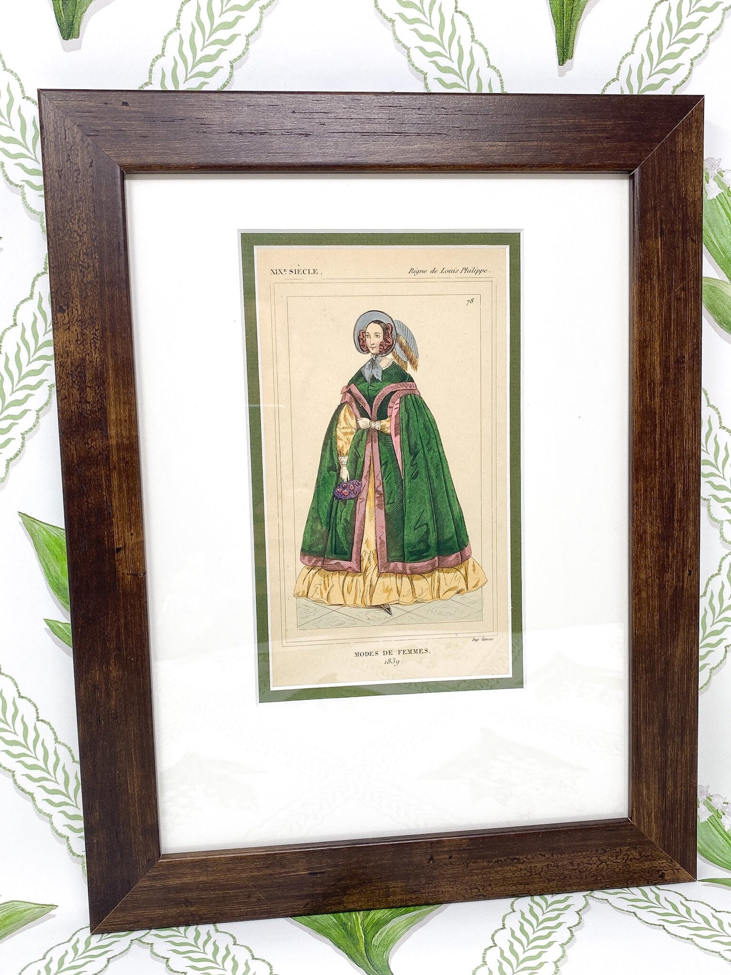 Framed Antique French Fashion Lithographs