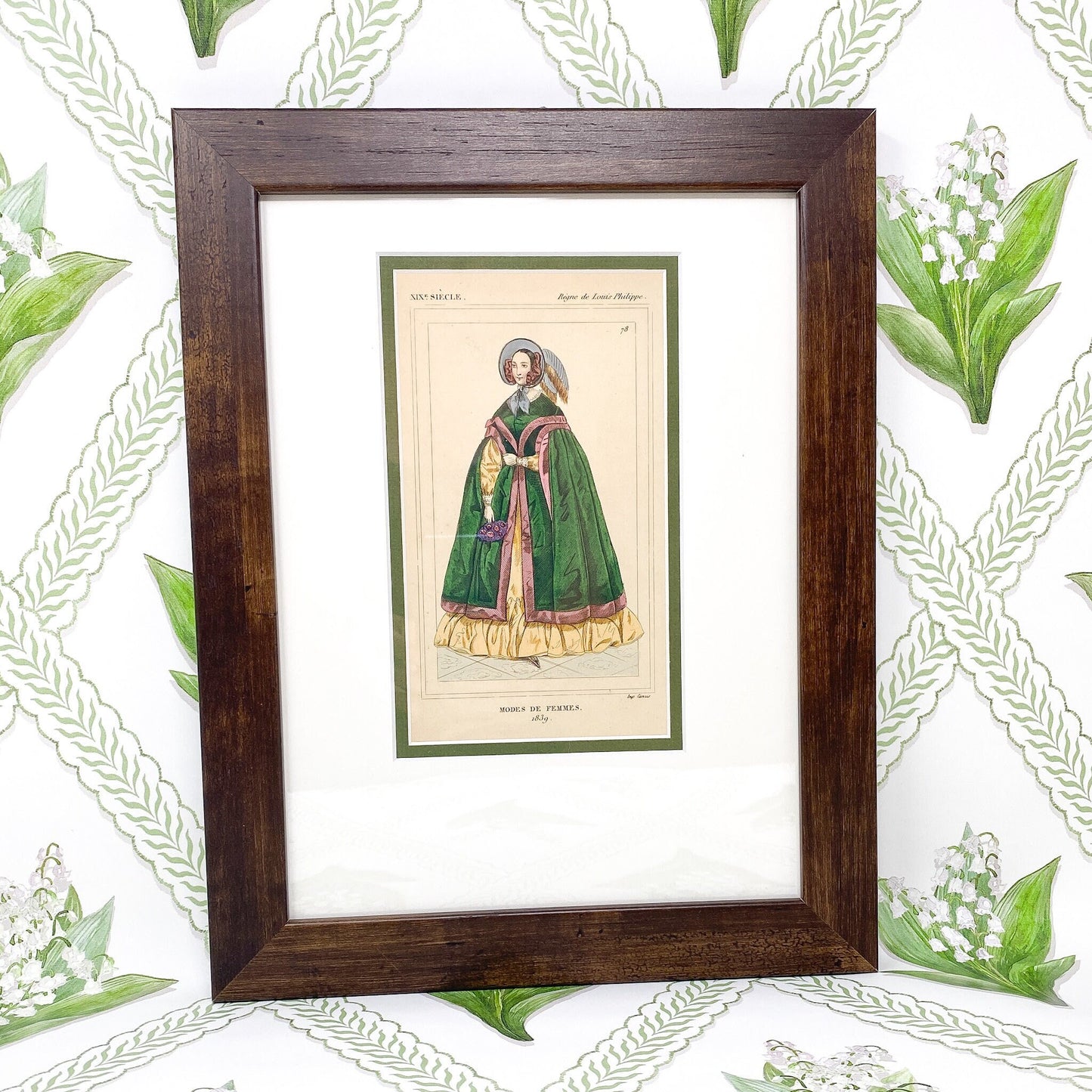 Framed Antique French Fashion Lithographs