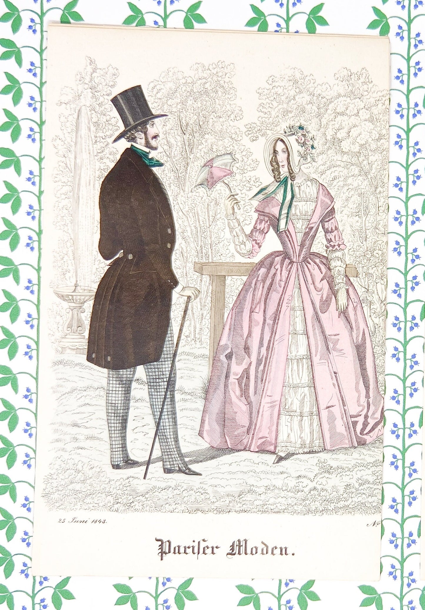 Antique Biedermeier Fashion Plates from Pariser Moden