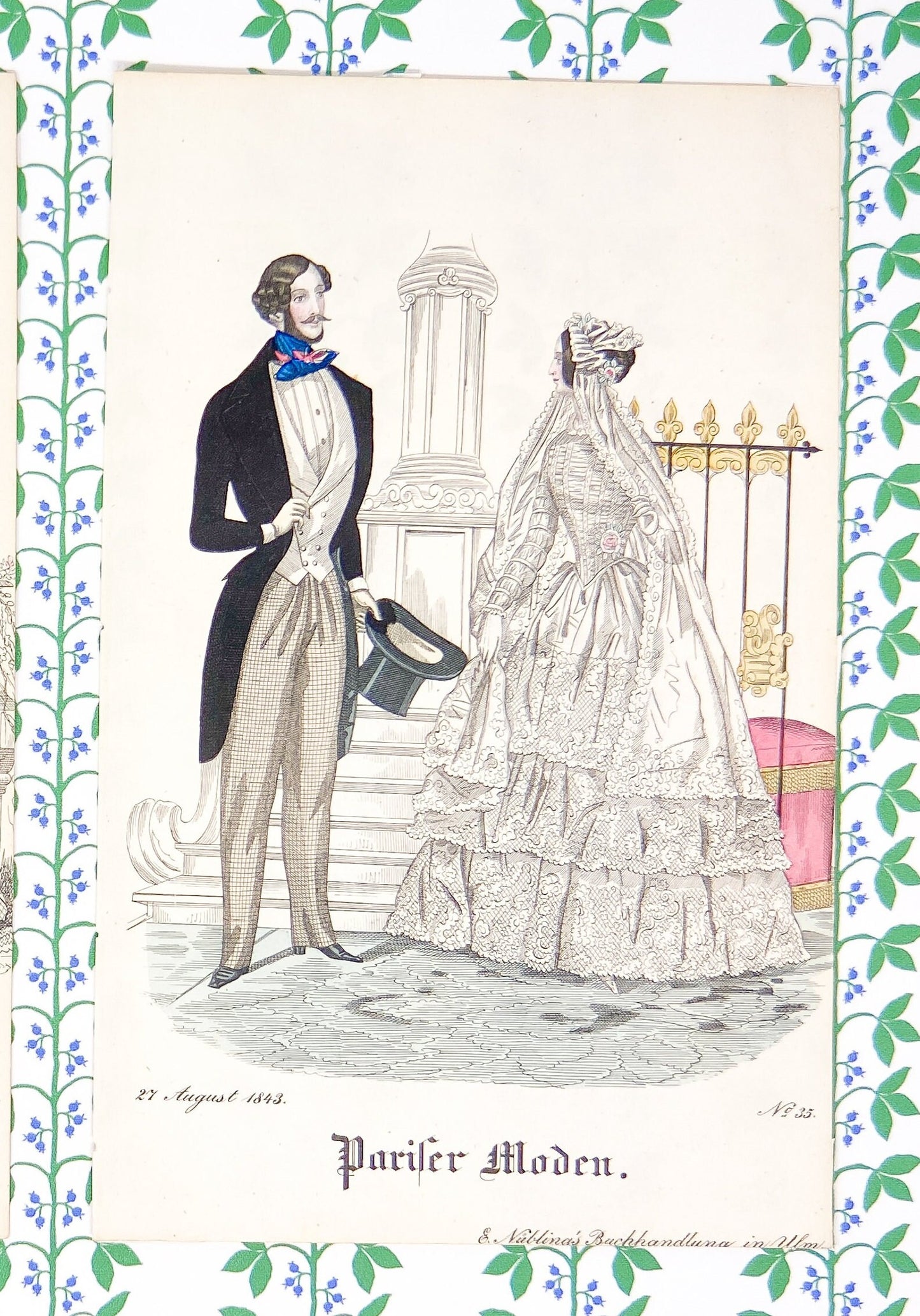 Antique Biedermeier Fashion Plates from Pariser Moden