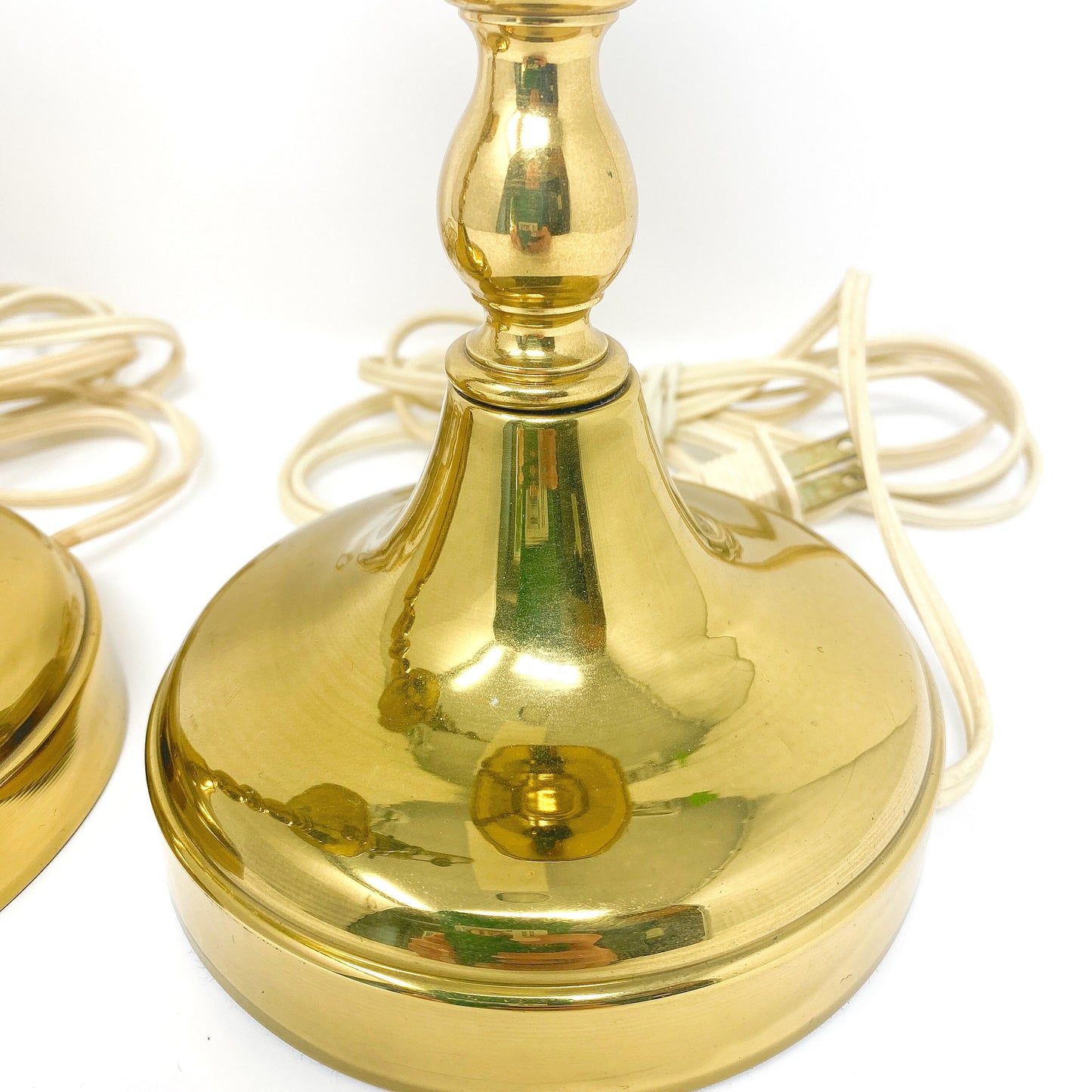 Pair of Vintage Brass Candlestick Table Lamps