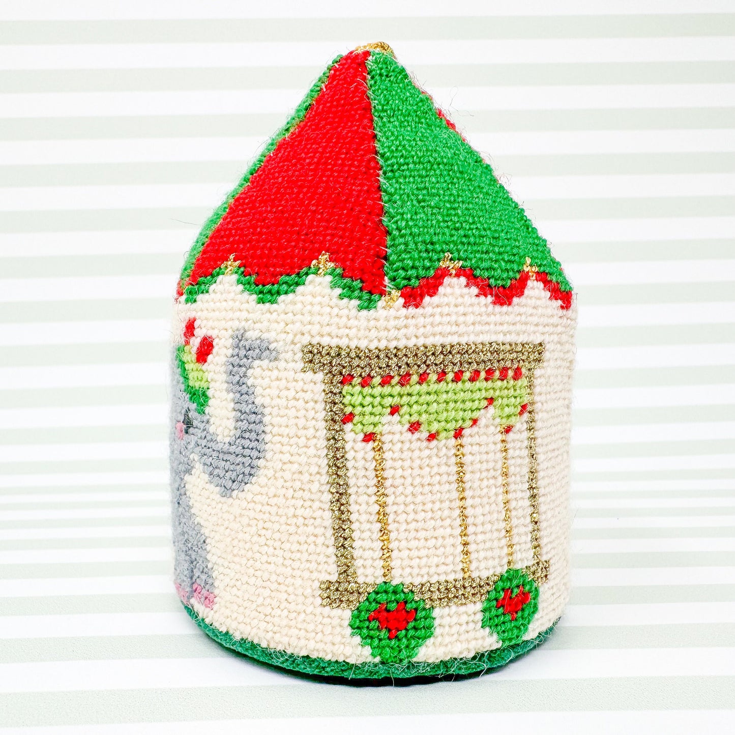 Finished Circus Animal Needlepoint Christmas Ornament