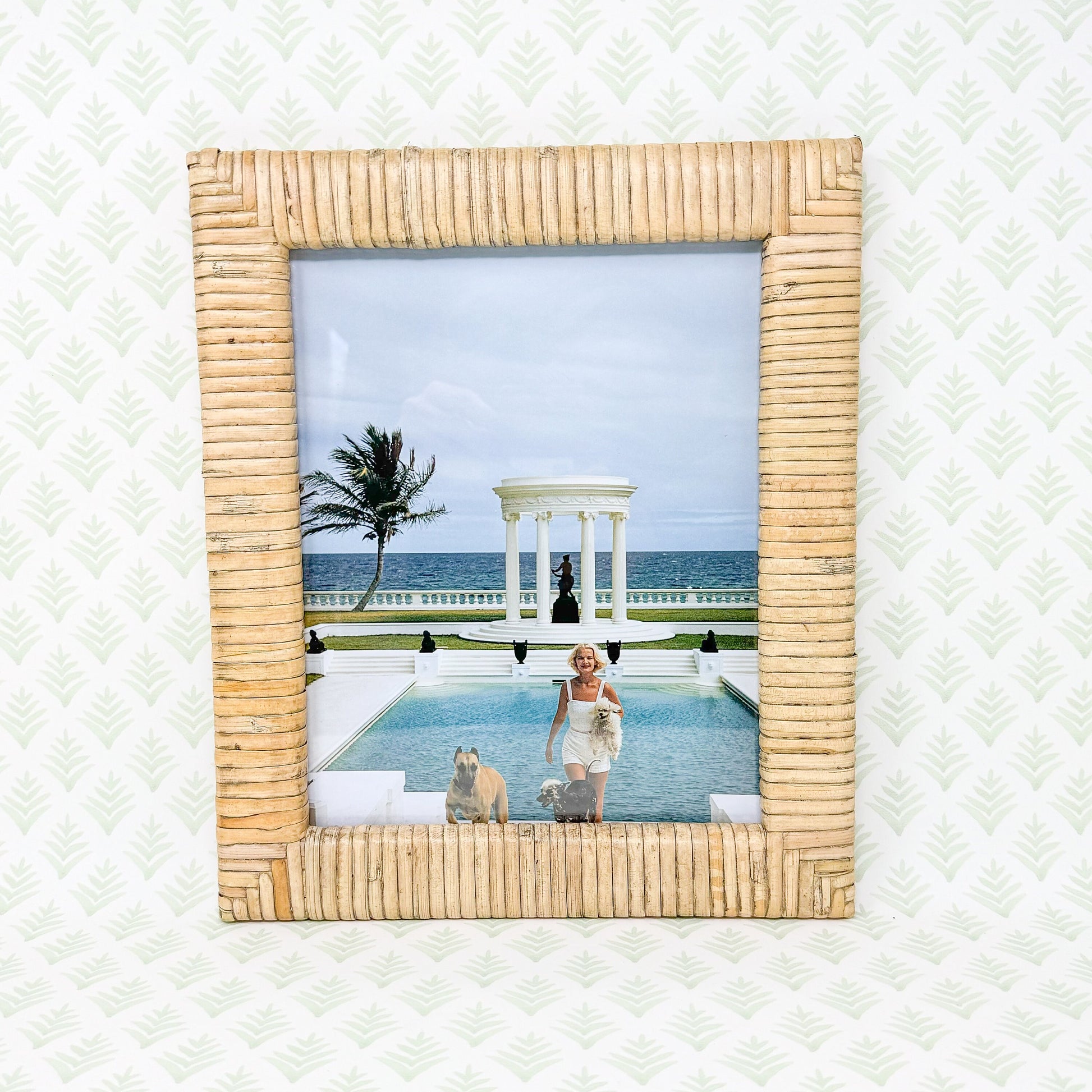 Slim Aarons Print in Rattan Frame