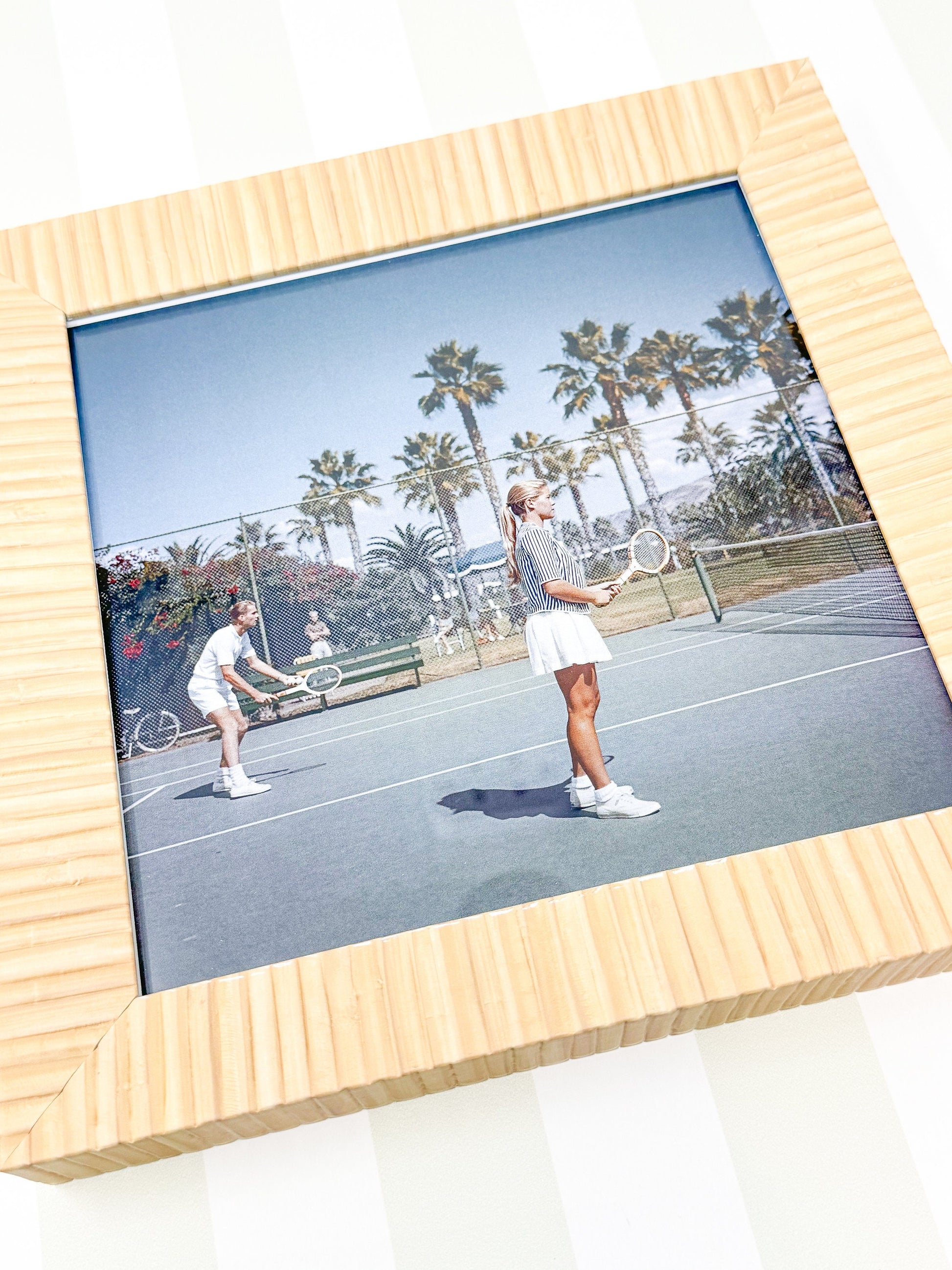 Framed 8x8" Slim Aarons Tennis Print