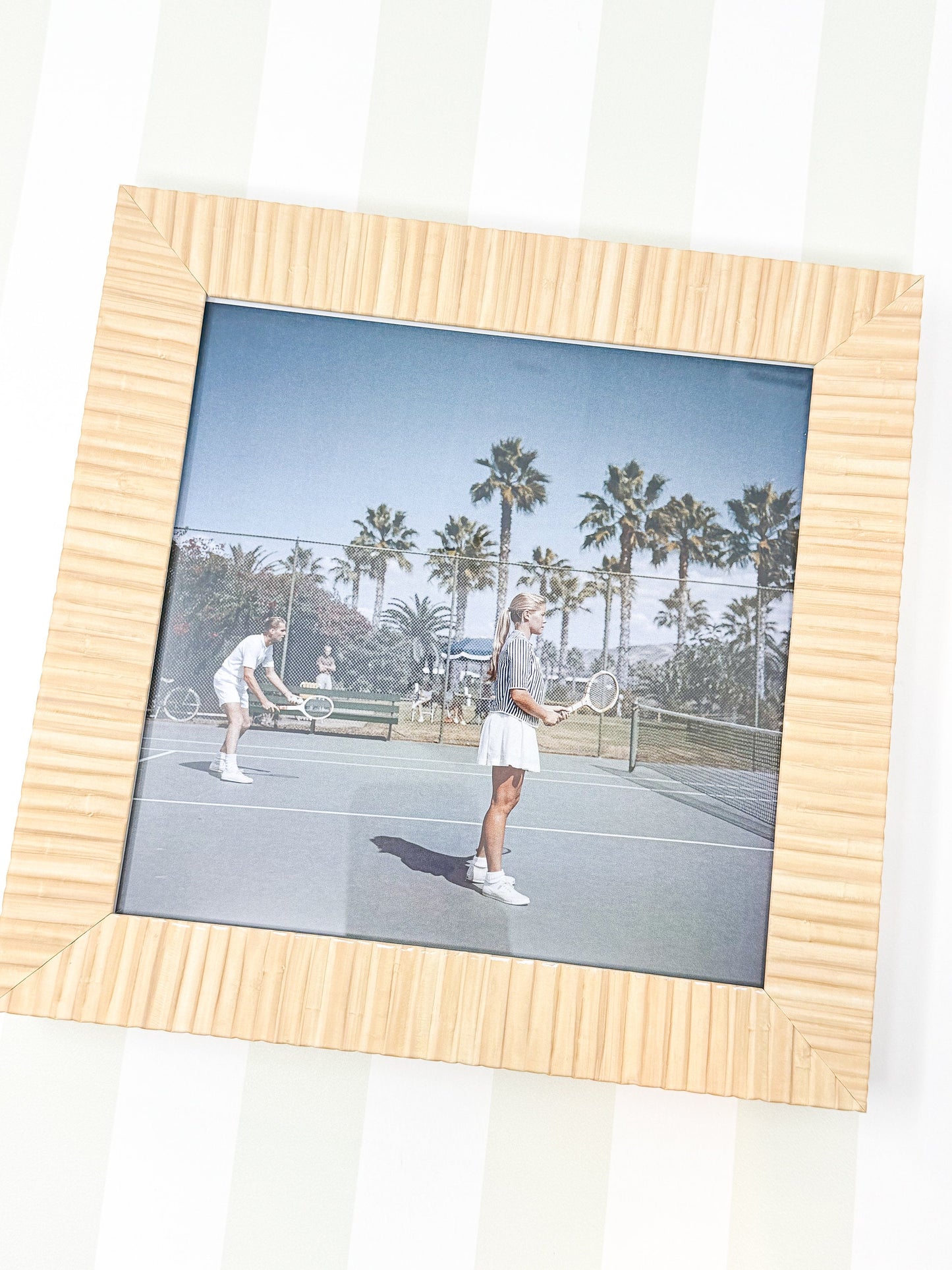 Framed 8x8" Slim Aarons Tennis Print